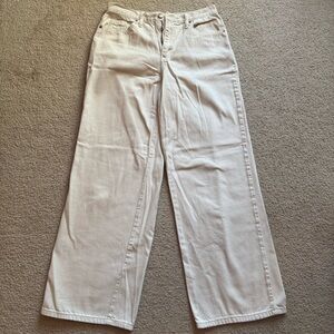 Women's Cream Y2K Baggy Wide Leg Relaxed Jeans Size 8/29R